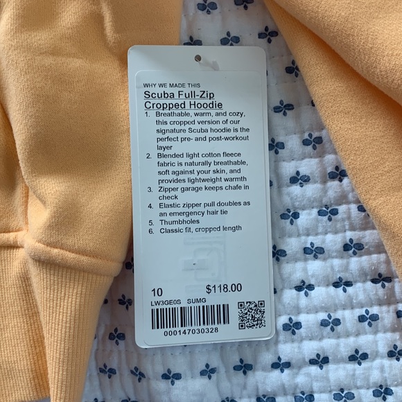 ORANGE NWT FULL ZIP CROP SCUBA HOODIE. RUNS SMALL!! fits a size 6,8, or 4 - Picture 2 of 7